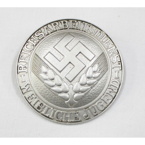 1938 German RAD badge aluminum, like new, 4.5 cm diameter