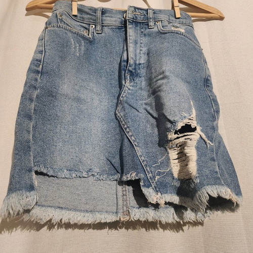 Pull&Bear denim skirt used with rips, size 34