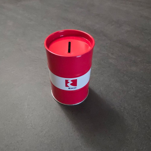 EKO Metal Barrel Coin Bank and Pencil Holder like new
