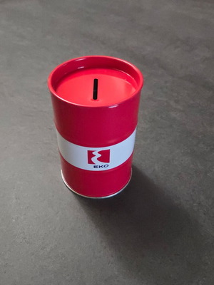 EKO Metal Barrel Coin Bank and Pencil Holder like new