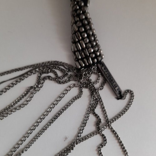 Diesel necklace 89 cm like new, black and silver