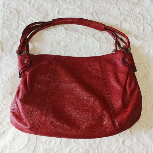 Avgoustis leather shoulder bag used, red