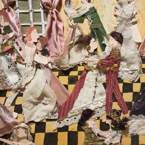 Three-Dimensional Handmade Artwork Framed Dance Hall Scene