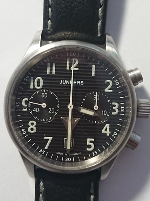 Junkers JU 52 Corrugated Sheet 6216-2 mechanical chronograph used, black