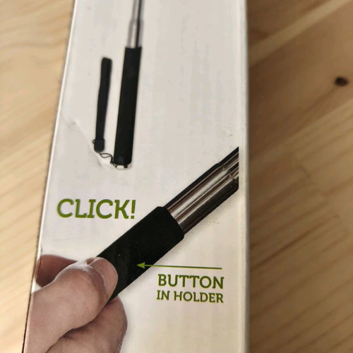 Polaroid selfie stick black new with cable and button