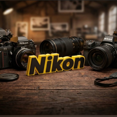 Nikon 3D logo stand decorative, new