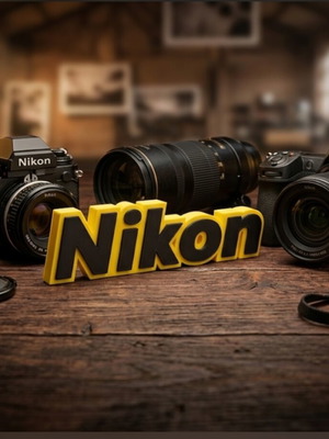 Nikon 3D logo stand decorative, new