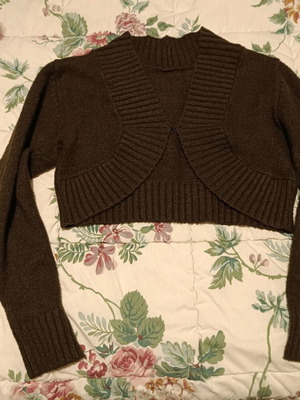 Wool brown bolero like new, size medium