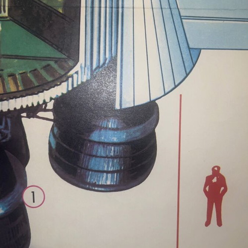 Space Age Moonwalk lithograph poster used, 1960s giant 170cm