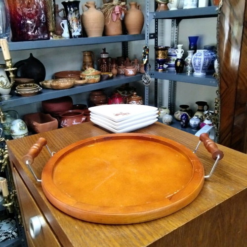 Wooden serving platter for nuts new with 4 removable bases