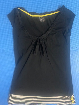Pull & Bear Y2K black blouse with striped details, like new, size S