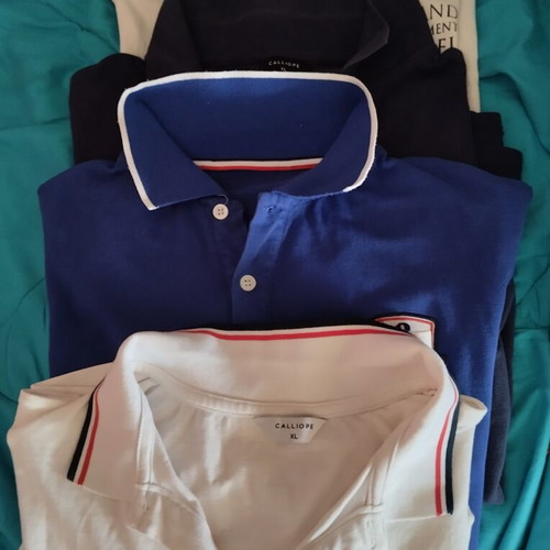 Men's Polo Shirts like new, pack of 4, size XL, black and blue