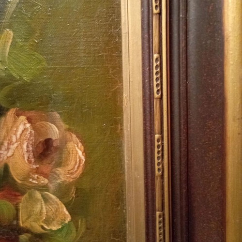 Authentic oil painting paste technique new with wooden frame