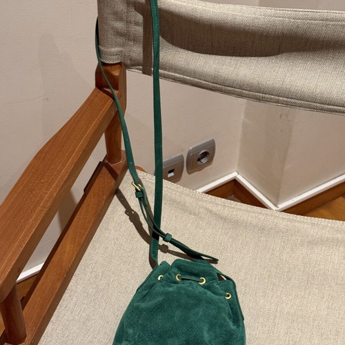 Zara leather suede crossbody bag like new, green