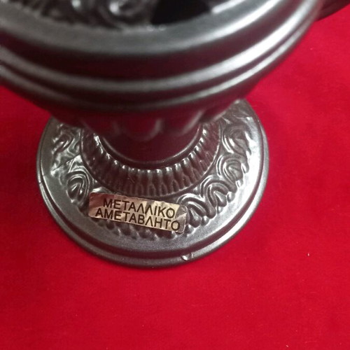 Metal incense burner new in lead color unchanged