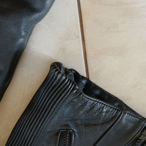 Leather motorcycle style jacket used, size XXS, black