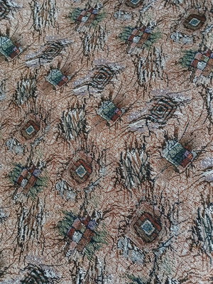 Vintage woven throw cover like new, beige brown tones 220×150cm