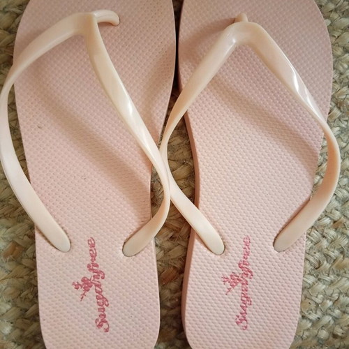 SugarFree women's flip flops used, soft pink, size 38