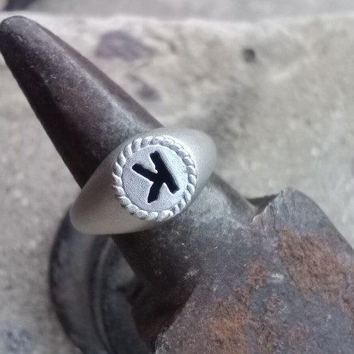 Ring Apefthon silver 925° chevalier matte finish like new