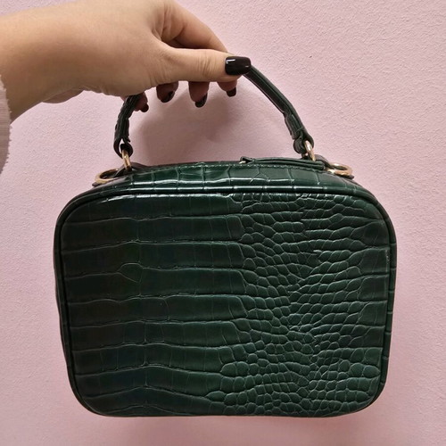 Zara green bag new with croc pattern