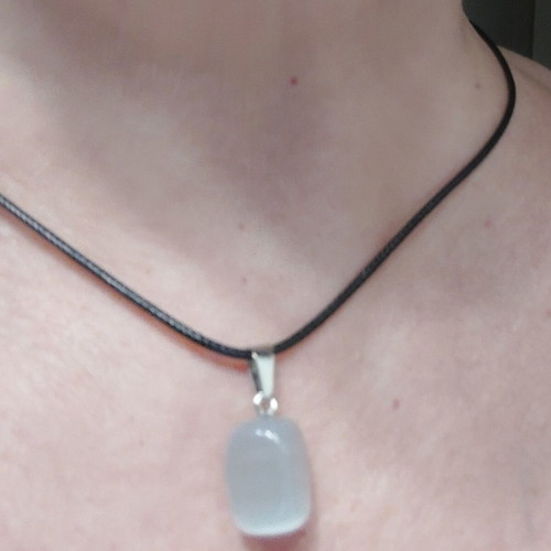 PU leather necklace like new, black and white, 45 cm + 5 cm extension