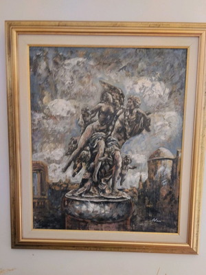 Πίνακας ελαιογραφία σαν καινούργιος 66x77 cm με κορνίζα