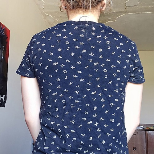 Primark zodiac sign t-shirt, black, XS