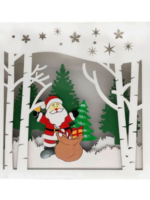 Ξύλινο χριστουγεννιάτικο διακοσμητικό με φωτισμό καινούργιο