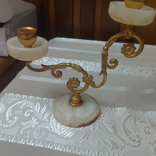 Decorative candlesticks set of 2 like new