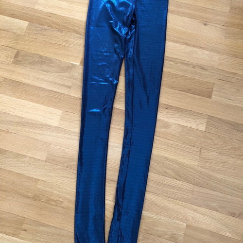 Leggings with glitter used, blue, Delphine Murat Paris