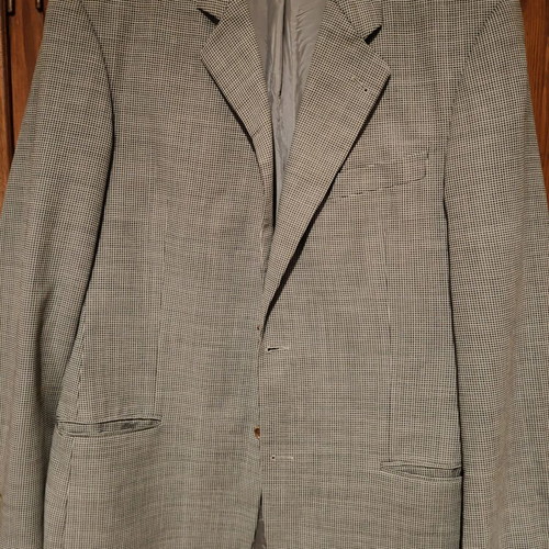 Men's classic Hugo Boss jacket used, grey and beige, XL-XXL