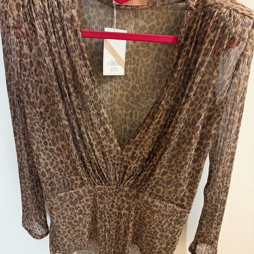 Madame Shoushou leopard sheer bodysuit new, size L
