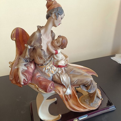 Mex Brothers collectible decorative sculpture used, Art Nouveau mother and child