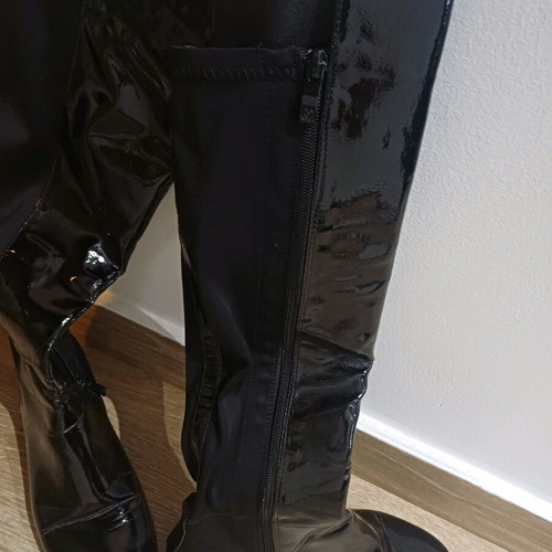 Migato boots black patent leather and fabric size 37 like new
