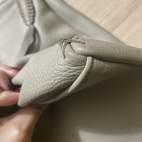 Callista tote bag 100% leather like new, shoulder, grey beige
