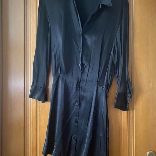 Zara satin dress used, black, slim fit, size S