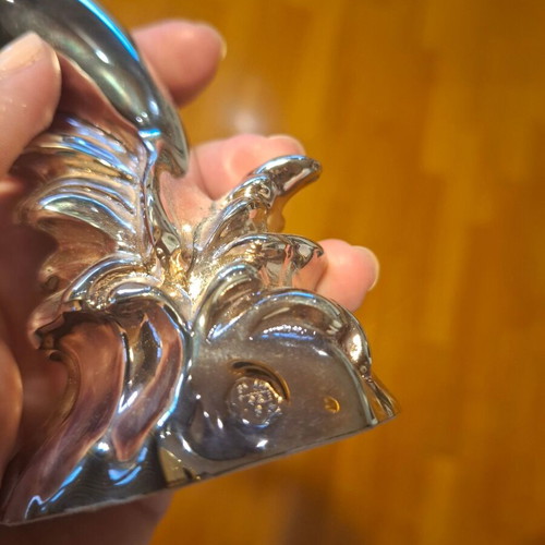 Metal dolphin decorative sculpture like new