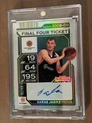 Saras Jasikevicius Panini Contenders Euroleague Final4 2008-9 autograph like new