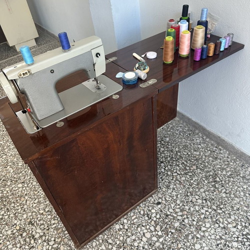 Sewing machine with pedal used