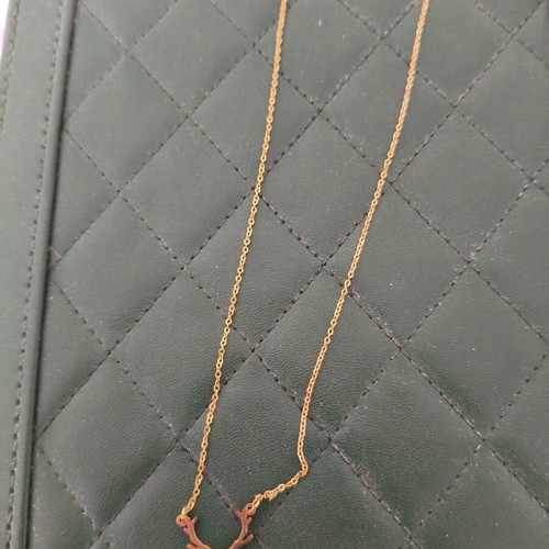 Gold necklace with deer pendant like new, boho style