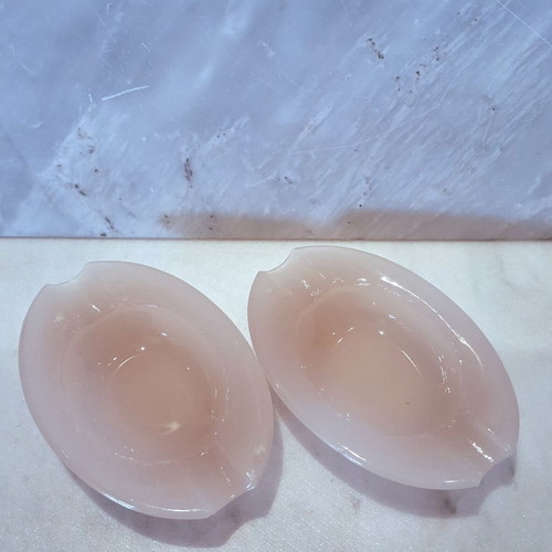 Σετ vintage τασάκια οπαλίνης baby pink σαν καινούργιο