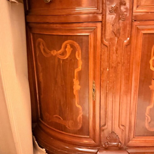 Palazzo Athens dining buffet refurbished, solid wood with marquetry