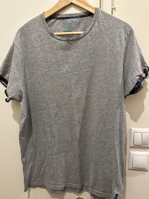 T-shirt Funky Buddha σαν καινούργιο, μέγεθος L, γκρι και μωβ