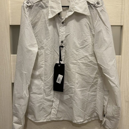 KUSS Italian Shirt XL new, white with fine black stripes