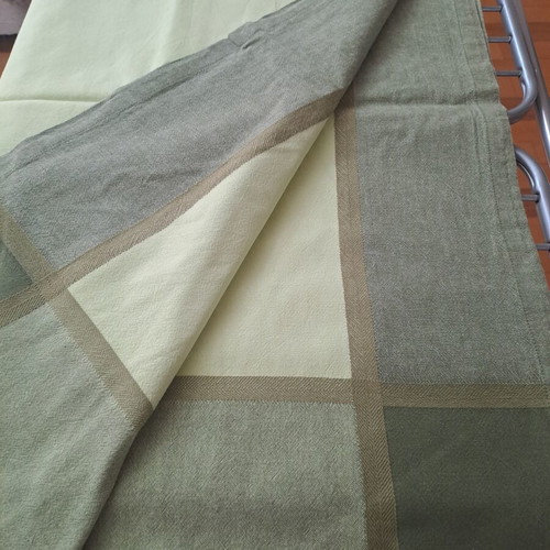 Tablecloth cotton in green shades like new 186×144 cm