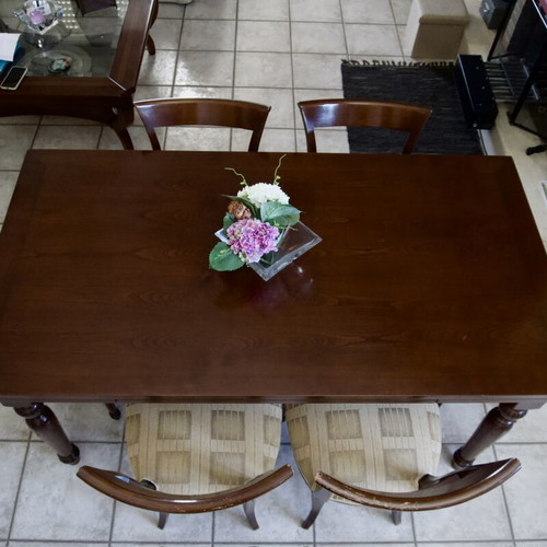 Wooden dining set with 6 chairs