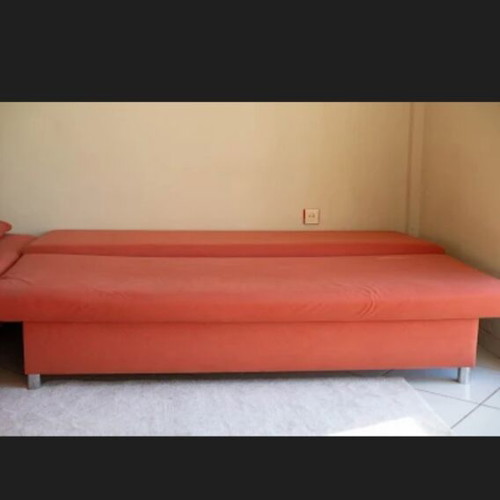 Sofas used, set of two with storage and sofa bed function