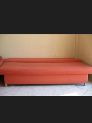 Sofas used, set of two with storage and sofa bed function