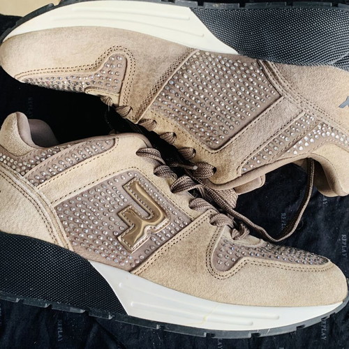 Replay women's sneakers size 38 like new, taupe beige with rhinestones