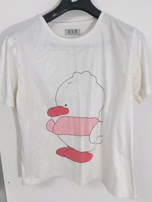 DIE ESPANA λευκό γυναικείο t-shirt με στάμπα πάπιας, μέγεθος XL